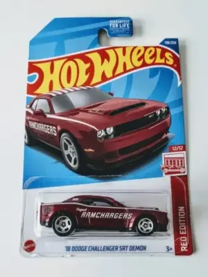 Hot Wheels 2022 Target Red Edition 12 of 12 2018 Dodge Challenger SRT Demon red HCY69