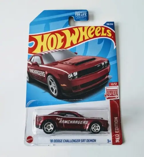 Hot Wheels 2022 Target Red Edition 12 of 12  2018 Dodge Challenger SRT Demon red HCY69