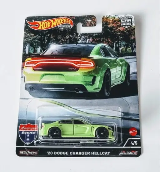 Hot Wheels 2022 Car Culture American Scene 4 of 5 2020 Dodge Charger Hellcat Acid Green HCK04