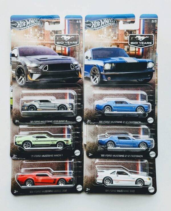 Hot Wheels Silver Series 2024 Mustang 60th Anniversary Series Complete Set w/Chase GRT101-956M Hot Wheels Silver Series 2024 Mustang 60th Anniversary Series Complete Set w/Chase GRT101-956M