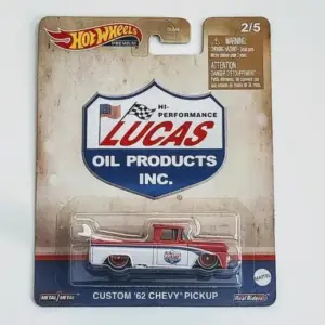 Hot Wheels 2023 Pop Culture Vintage Oil Series 2 of 5 Custom 1962 Chevy Pickup Lucas Oil HKD00
