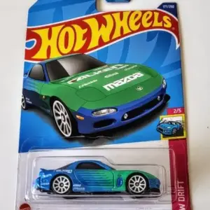 Hot Wheels 2022 HW Drift 2 of 5 1995 Mazda RX-7 blue Falken Team Drift car HCV86