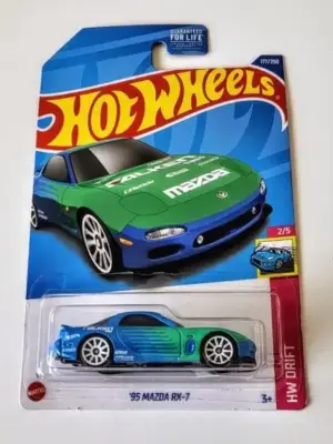 e1065a22-4925.webp Hot Wheels 2022 HW Drift 2 of 5 1995 Mazda RX-7 blue Falken Team Drift car HCV86