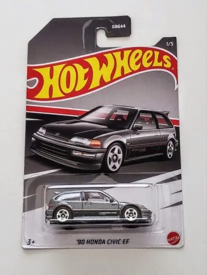 Hot Wheels 2022 Honda Civic  Anniversary 2 of 5 1990 Honda Civic EF Gray HDH17