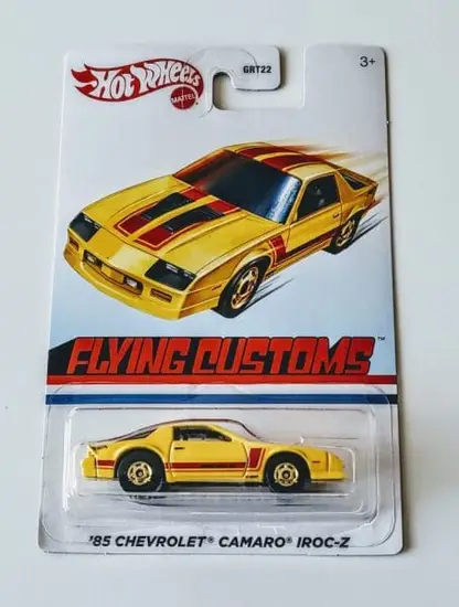 Hot Wheels 2022 Flying Customs 1985 Chevrolet Camaro Iroc-Z Yellow HDG59