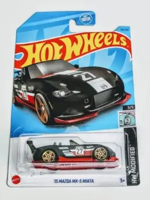 Hot Wheels 2023 HW Modified 5 of 5 - 2015 Mazda MX-5 Miata black HKK87