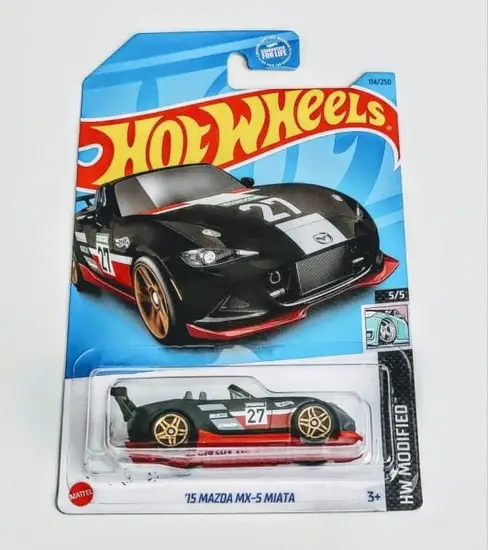 Hot Wheels 2023 HW Modified 5 of 5 - 2015 Mazda MX-5 Miata black HKK87