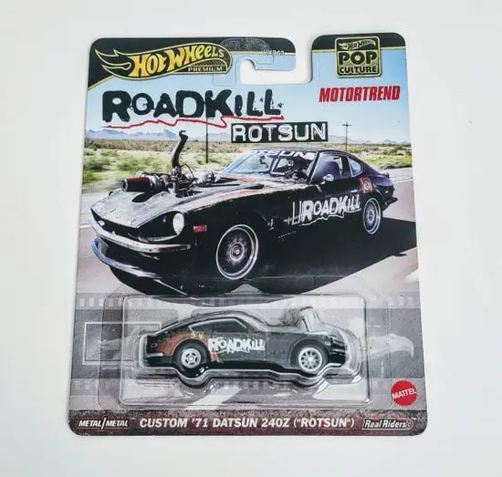 Hot wheels 2024 Pop Culture Entertainment Motortrend - Custom 1971 Datsun 240z (Roadkill Rotsun) HKC37