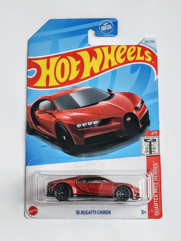 Hot wheels 2024 - 2 of 5 Quarter Mile Heroes 2016 Bugatti Chiron red HTB88