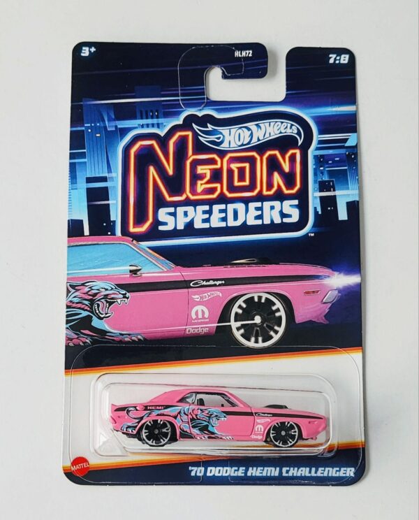 Hot wheels Silver series 2024 Neon Speeders Series HLH72-956D – 7 of 8 – 1970 Dodge Hemi Challenger pink JBY98