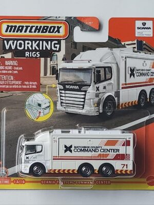 Matchbox 2024 Working Rigs 13 of 16 Scania Tactical Command Center JCY28