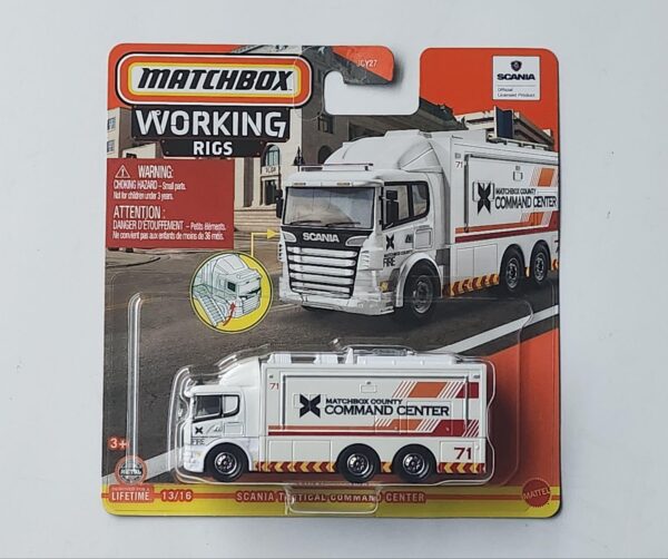 Matchbox 2024 Working Rigs 13 of 16 Scania Tactical Command Center JCY28
