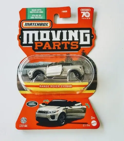Matchbox 2023 Moving Parts 21 of 54 Range Rover Evoque grey HLG06