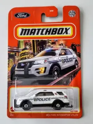 Matchbox 2022 MBX City 92 of 100 - 2016 Ford Interceptor Utility Monroeville Police SUV