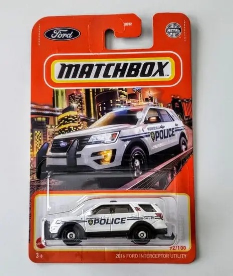 Matchbox 2022 MBX City 92 of 100 - 2016 Ford Interceptor Utility Monroeville Police SUV