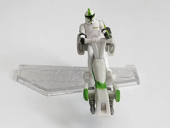 Star Wars Micro Galaxy Squadron Scout class series 6 Barc Speeder with green clone captain chase Swj0138-2