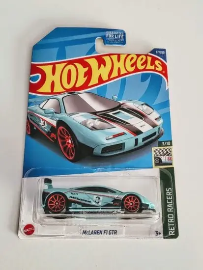 Hot Wheels 2022 Retro Racers 3 of 10 Mclaren F1 GT-R Teal Blue HCW37