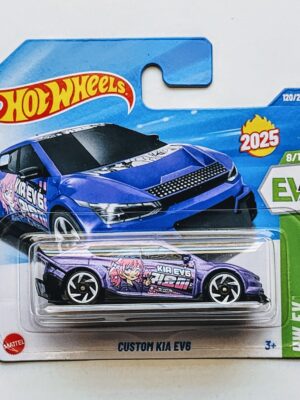 Hot wheels 2025 HW EV Custom Kia Ev6 (Waifu/itasha) blue short card