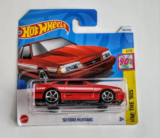 Hot wheels 2024 HW The 90's 3 of 10 - 1992 Ford Mustang red short card HTB05