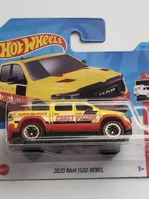 Hot wheels  2023 HW Rescue 7 of 10 - 2020 Ram 1500 Rebel yellow treasure hunt short card HKL04