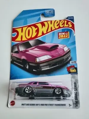 Hot Wheels 2022 HW Drag Strip 10 of 10 - Matt and Debbie Hays 1988 Pro street Thunderbird pink hct25