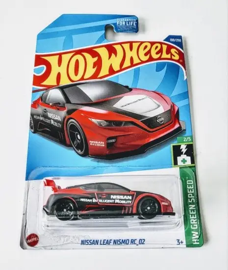 Hot Wheels 2022 HW Green Speed 2 of 5 Nissan Leaf Nismo RC_02 Red on Black HCT78