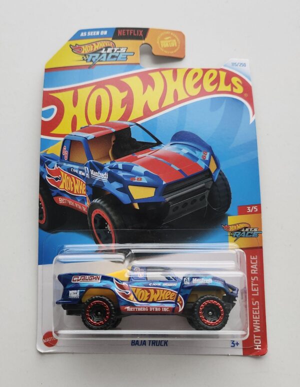Hot wheels 2024 Hot Wheels Let's Race 3 of 5 Baja Truck blue HTC09