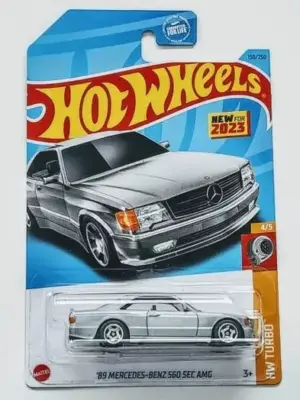 f741251e-1000004363-scaled-e1724418304876.webp Hot Wheels 2023 HW Turbo 4 of 5 - 1989 Mercedes-Benz 560 SEC AMG silver HKK85