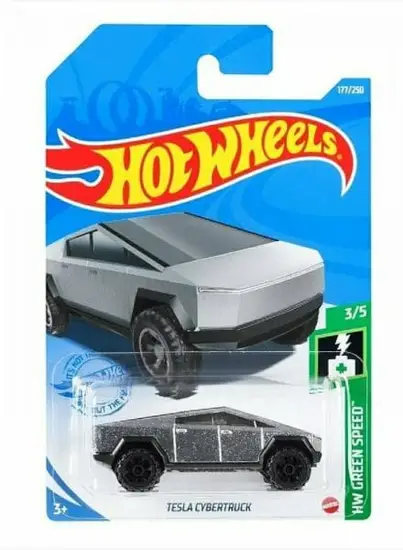 Hot Wheels 2021 HW Green Speed 3 of 5 Tesla Cyber Truck silver GTB22 (prototype model)