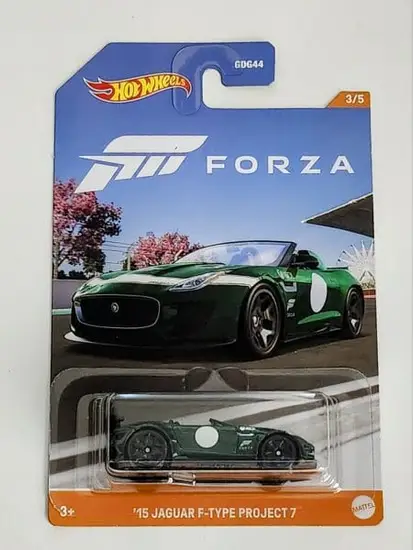 Hot Wheels 2023 Forza series 3 of 5 2015 Jaguar F-Type Project 7 racers green HLK27