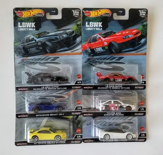 Hot Wheels 2022 Car Culture Mountain Drifters Complete Set w/black chase