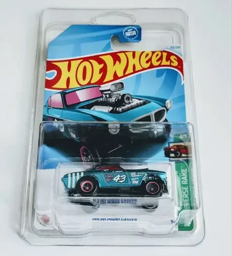 Hot wheels 2024 HW Reverse Rake 4 of 5 Volvo P1800 Gasser turquoise Super Treasure Hunt HFT37 w/protector