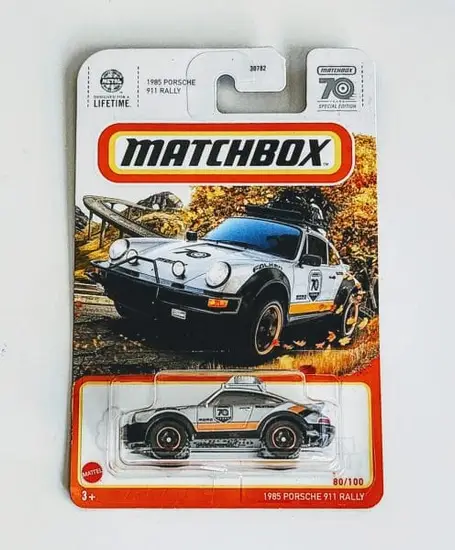 Matchbox 2023 - 80 of 100 MBX Highway - 1985 Porsche 911 Rally gray 70th special edition - HKX18