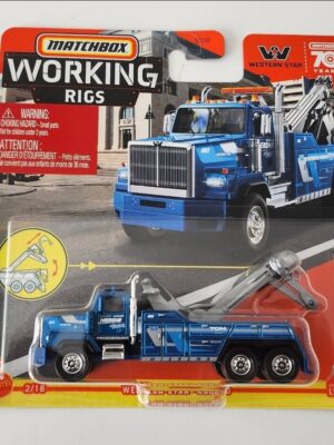 Matchbox 2023 Working Rigs 2 of 16 Western star 6900XD blue HLM89 (Cleveland Wiersma Towing)