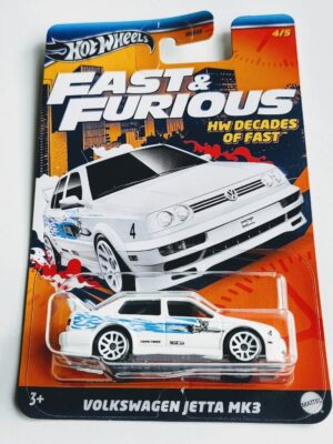 Hot wheels Fast and furious Walmart HW Decades of Fast 2 of 5 Volkswagen Jetta MK3 white