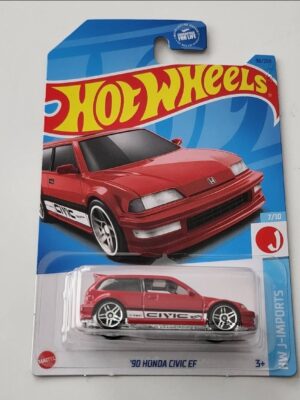 Hot Wheels 2024 HW J-imports 7 of 10 1990 Honda Civic EF red HKJ16