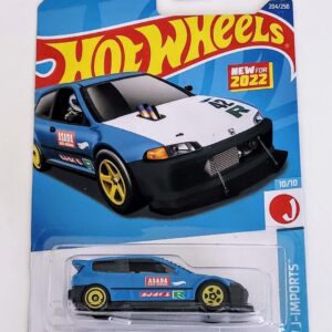 Hot Wheels 2022 HW J-Imports 10 of 10 Honda Civic Custom Blue Ryu Asada HCT11