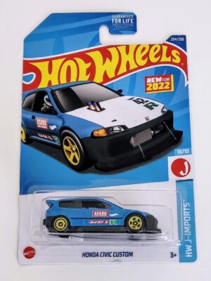 Hot Wheels 2022 HW J-Imports 10 of 10 Honda Civic Custom Blue - Ryu Asada