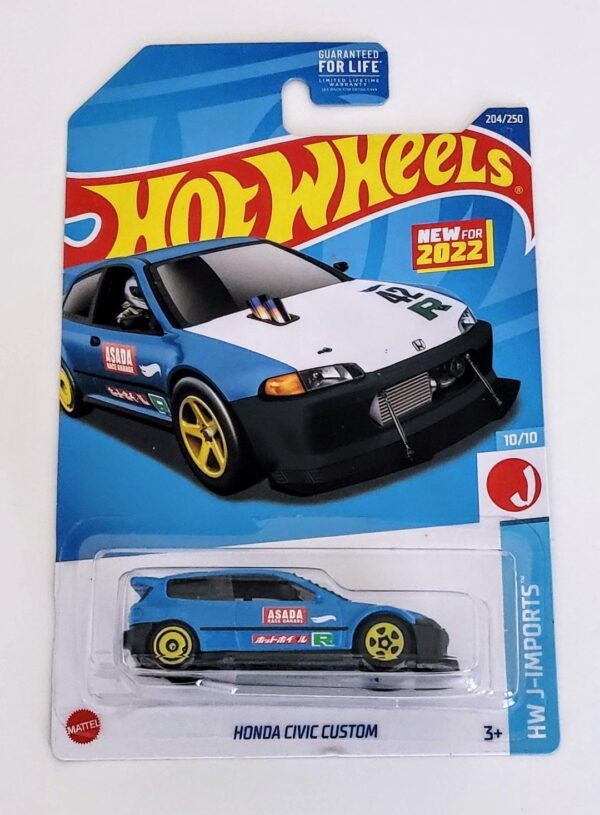 Hot Wheels 2022 HW J-Imports 10 of 10 Honda Civic Custom Blue - Ryu Asada