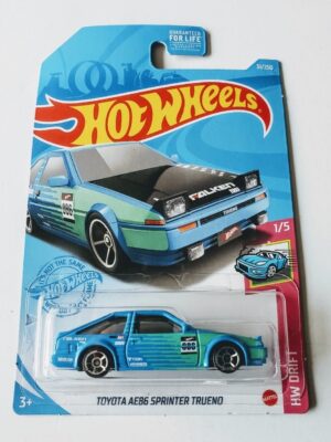 Hot Wheels 2021 HW Drift 1 of 5 Toyota AE86 Sprinter Trueno Falken Tires blue GTB26