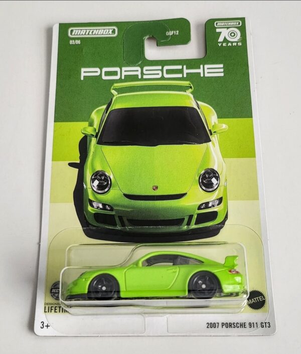Matchbox 2023 Porsche Series 3 of 6 – 2007 Porsche 911 GT3 Acid Green HLM58