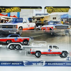 Hot Wheels Car Culture 2024 Team Transport 68 1963 Chevy Nova and 1988 Chevy Silverado 3500 HRV42