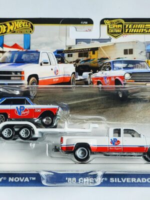 Hot Wheels Car Culture 2024 Team Transport #68 1963 Chevy Nova & 1988 Chevy Silverado 3500 Team Transport HRV42