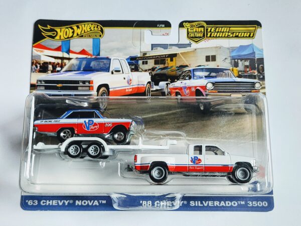 Hot Wheels Car Culture 2024 Team Transport #68 1963 Chevy Nova & 1988 Chevy Silverado 3500 Team Transport HRV42