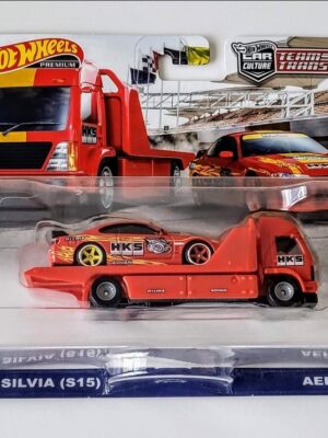 Hot wheels 2022 Car Culture Team Transport #40 Nissan Silva S15 w/Aero Lift red HKS HCR35