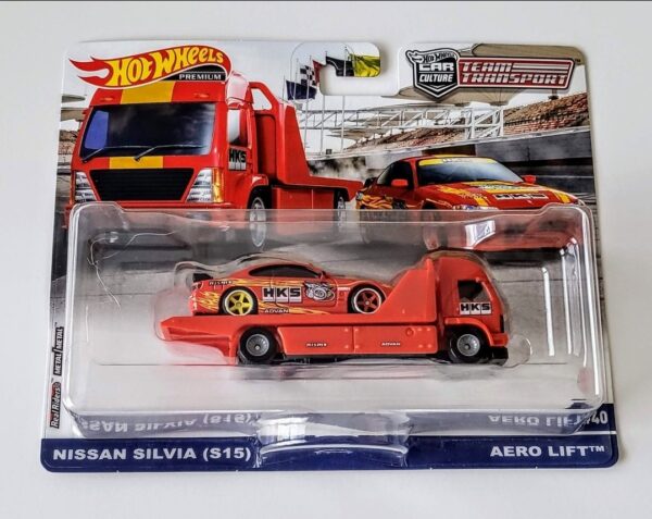 Hot wheels 2022 Car Culture Team Transport #40 Nissan Silva S15 w/Aero Lift red HKS HCR35