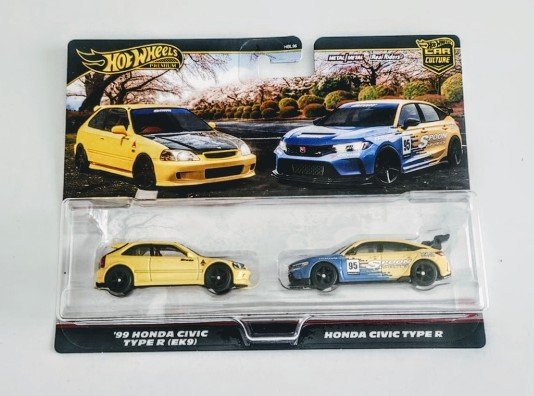 Hot wheels 2025 car culture 2 pack Honda Civic Type-R and 1999 Honda Civic Type-R EK9 JBL00