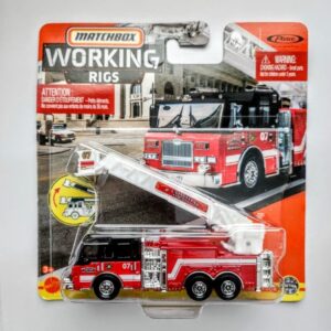 Matchbox 2022 Working Rigs 4 of 16 Pierce Velocity Aerial Platform Fire Truck red B-Comithax County HFH25