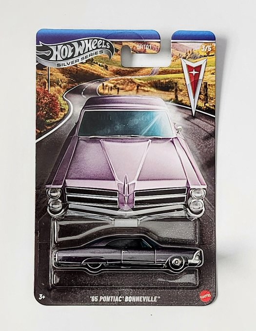 Hot wheels Silver series 2025 Pontiac 100th anniversary series 1965 Pontiac Bonneville purple JKY12