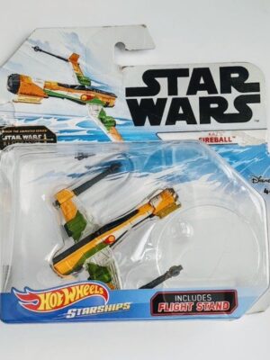 Hot Wheels Star War Starships 1:64 Kaz Fireball on damaged card